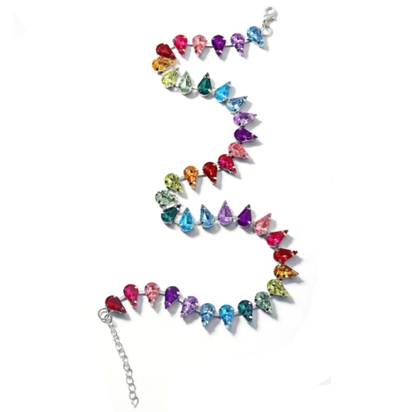 Rainbow Tennis Necklace - Picture 2 of 9